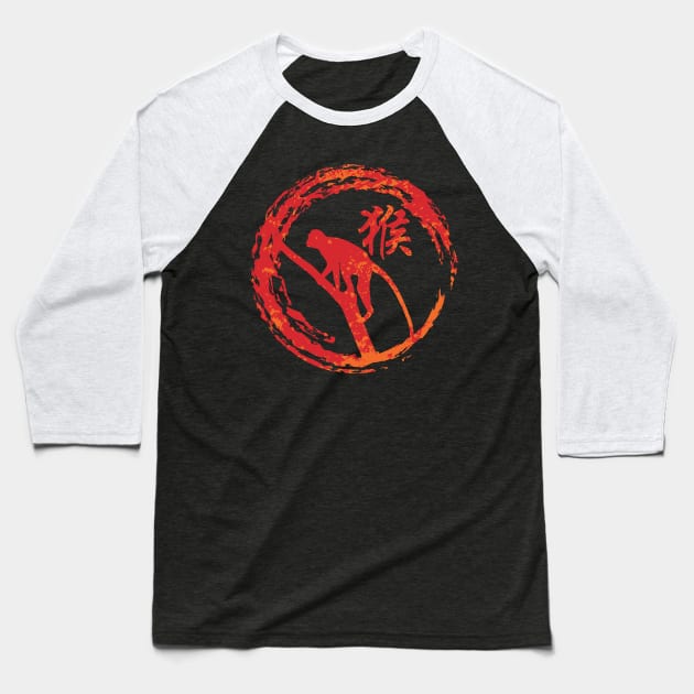 Monkey Chinese sign of the zodiac Baseball T-Shirt by dieEinsteiger